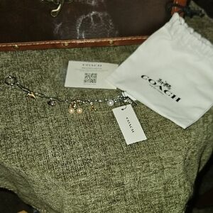 Coach Silver Charm Bracelet with Pearls and Stars
